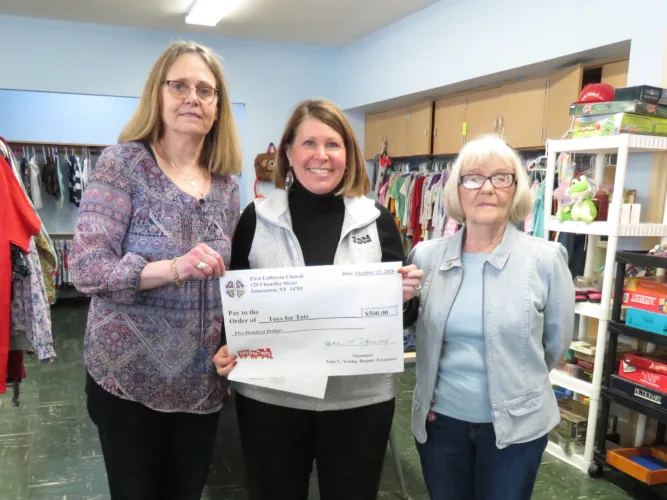 First Lutheran makes donation to Toys for Tots
